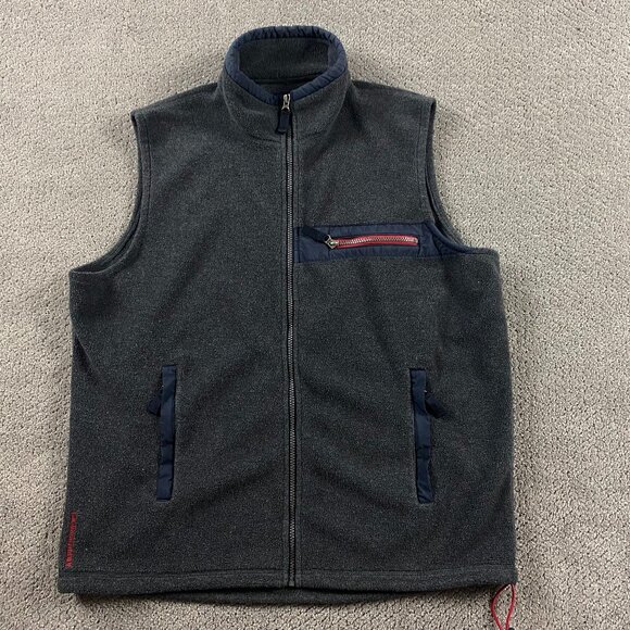Vintage Abercrombie & Fitch Fleece Vest Men's XL Gray Y2K 90s - Picture 1 of 11